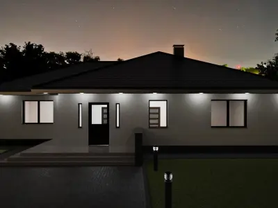 Single storey residental house 3D model