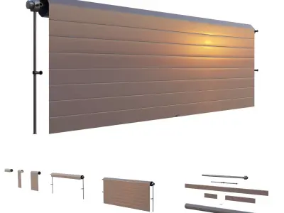 Roll Up Gate with Setbuild Options Low-poly 3D model