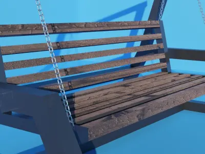 High poly animated swing 3D model