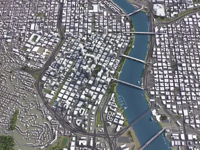 Portland Low-poly 3D model