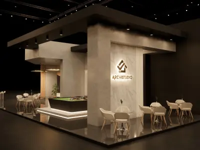 Real estate booth 20m x 8m 3D model 3D model