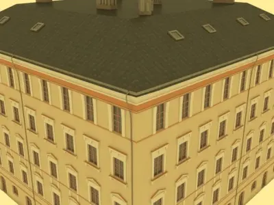 Exterior European Buildings Low-poly 3D model