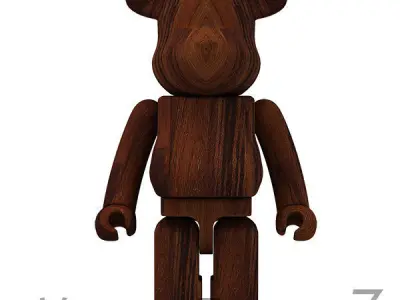 Dark Wood Bear Brick 3D model