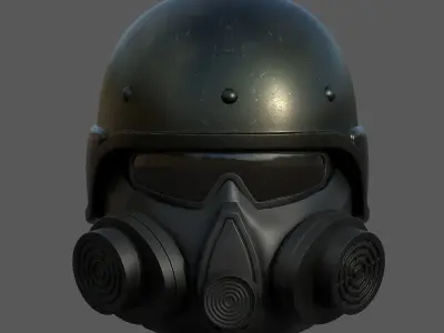 Helmet scifi military futuristic gas mask protection cyborg  Low-poly 3D model