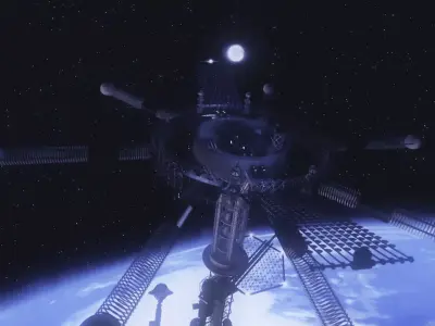 Space elevator Sci-FI 3D model 3D model