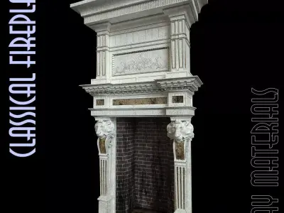 Fireplace classical 3D model