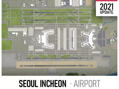 Seoul Incheon Airport Low-poly 3D model