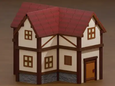 Medieval House Design 2 Low-poly 3D model