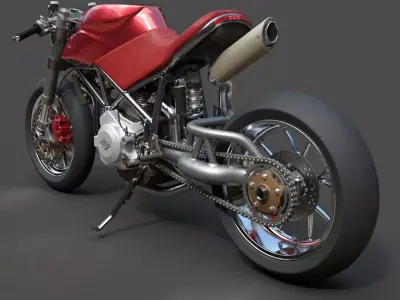 Ducati 916 Custom Cafe Fighter Hyper  17M Poly Masterpiece 3D model