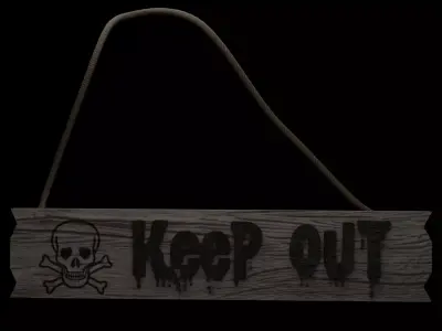 Halloween Sign Keep out sign 3D model