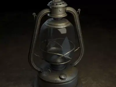 Medieval lantern Low-poly 3D model