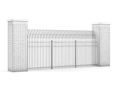 Concrete Fence 07 3D model