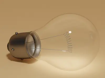 Simple Cute Incandescent Light Bulb 3D model