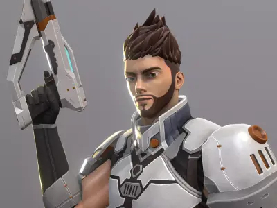 Hero Character Low-poly 3D model