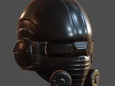 Gas mask helmet 3d model scifi Low-poly  Low-poly 3D model 218