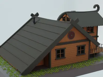Tavern 3D model Low-poly 3D model