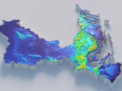 Croatia Hrvatska Country Terrain 3D model