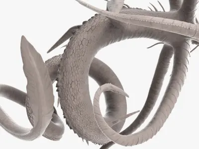  Fantastic Deep Sea Monster with Curved Body White 