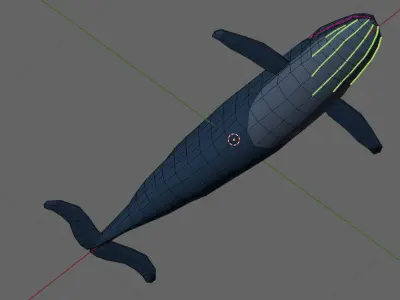 For Anime - Simple Blue Whale 3D model