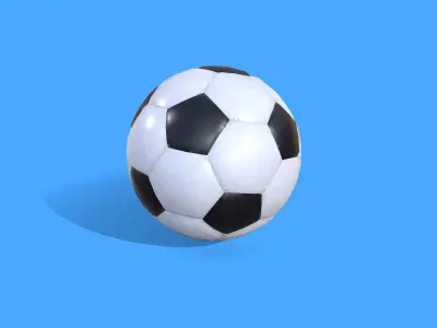  Generic Black and White Soccer Ball Low-poly PBR 
