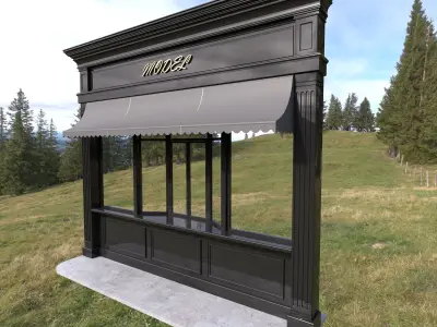 front cafe coffee shop 3D model - 2 3D model