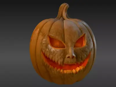 Dynamic Shadow Pumpkin Sculpture 3D Model Pumpkin Print-Ready 3D print model