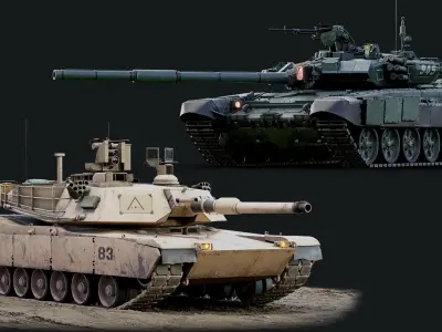  10 Rigged Modern Tanks Megapack 