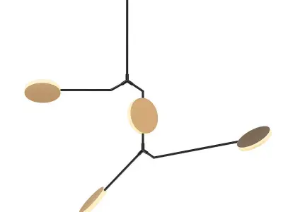 DISCO pendant light with three circles hanging from it 3D model