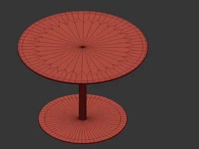 SIDE TABLE SNOW MARBLE ROUND 3D model