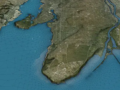 Vancouver - Topography Terrain Low-poly 3D model