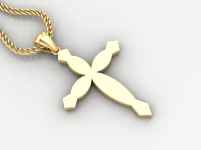 Light Gold 18K Cross Pendant 1CP056 3D print model