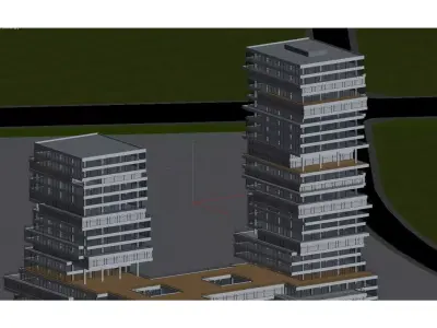 high-rise office building 3D model