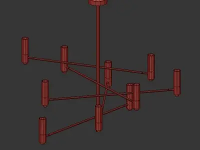 LEVEL modern chandelier in brass 3D model