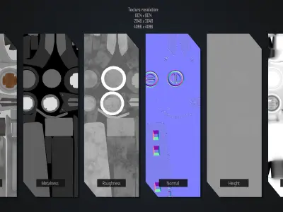 Sci fi pistol Low-poly 3D model