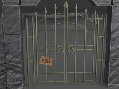PBR Cemetery Gate 3D model