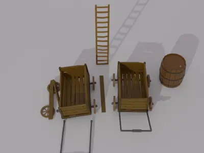 Old Street Low-poly 3D model