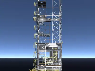 Industrial building in section cut 26i03 3D model