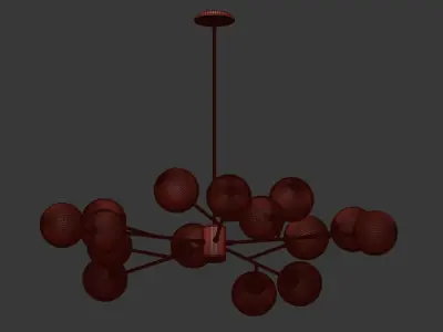Orion 15 Light Pendant Clear and Opaque Glass 3D model