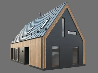 Barn House 01 3D model purchase