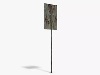 Damaged Police Info Sign Low-poly 3D model