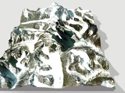 Mountain landscape Bogdo Ula Peak China 3D model