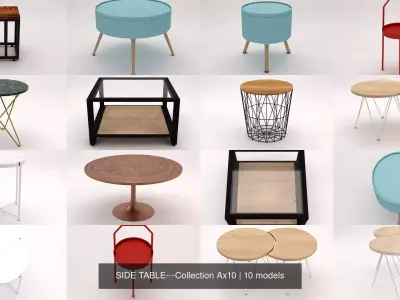 SIDE TABLE---Collection Ax10 3D Model Pack