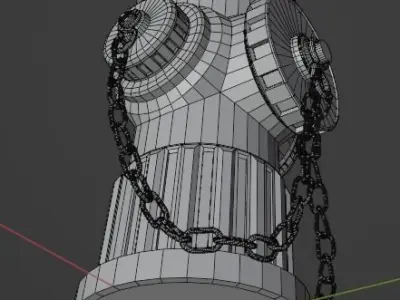 Hydrant fire with chain 3D model