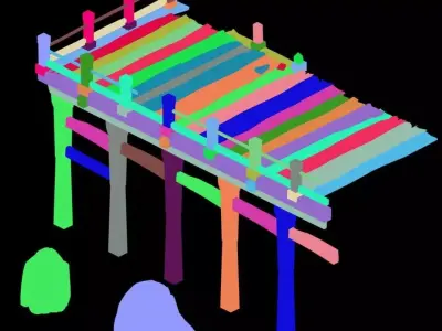 City - Wood Platform 3D model