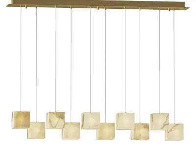 Alabaster Box Chandelier 3D model