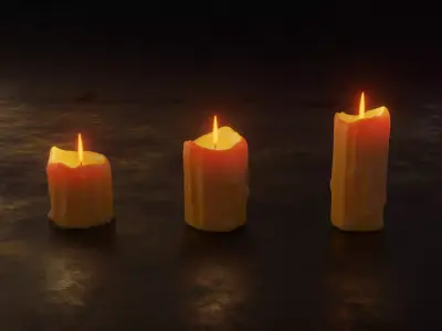 Melted Candles 3D model