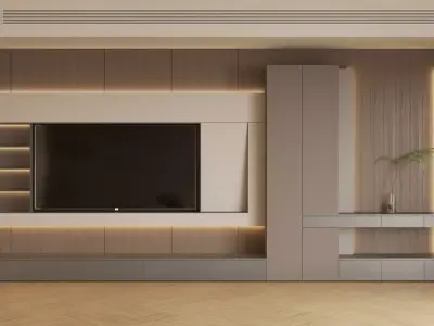 TV background wall 3D model purchase