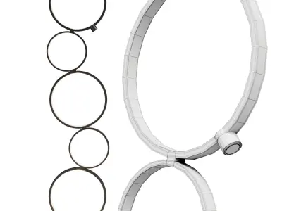 modern ring tall floor lamp Low-poly 3D model