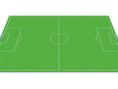 Football field Low-poly 3D model