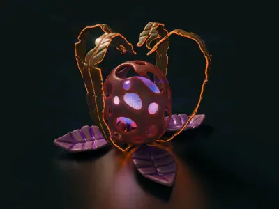 Fantasy plants pack Low-poly 3D model